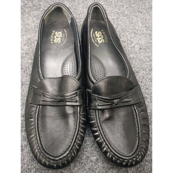 SAS Tripad Comfort Women’s Slip On Shoes Loafers Size 10 M Black Leather Upper - Picture 1 of 16